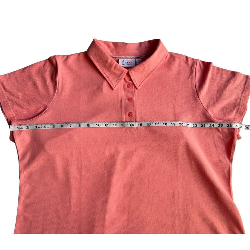 Women's Polo Style Dress, Coral, 2X - Picture 8 of 8